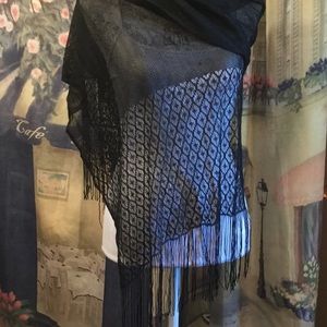 🆕 Black Lace Shawl Scarf Sarong 🖤🐝